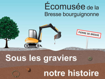 Affiche de l exposition "sous les graviers l histoire" à l écomusée de Pierre de Bresse